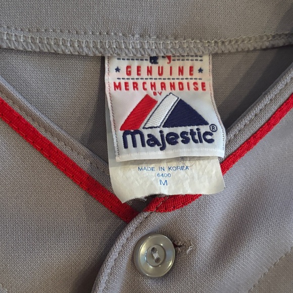 Majestic Los Angeles Anaheim Angels Baseball Gray and Red Jersey - Picture 2 of 7